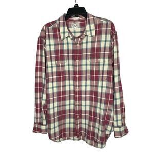 Lucky Brand Men's Classic Fit Button Down Plaid Thick Fall Flannel Shirt Size XL